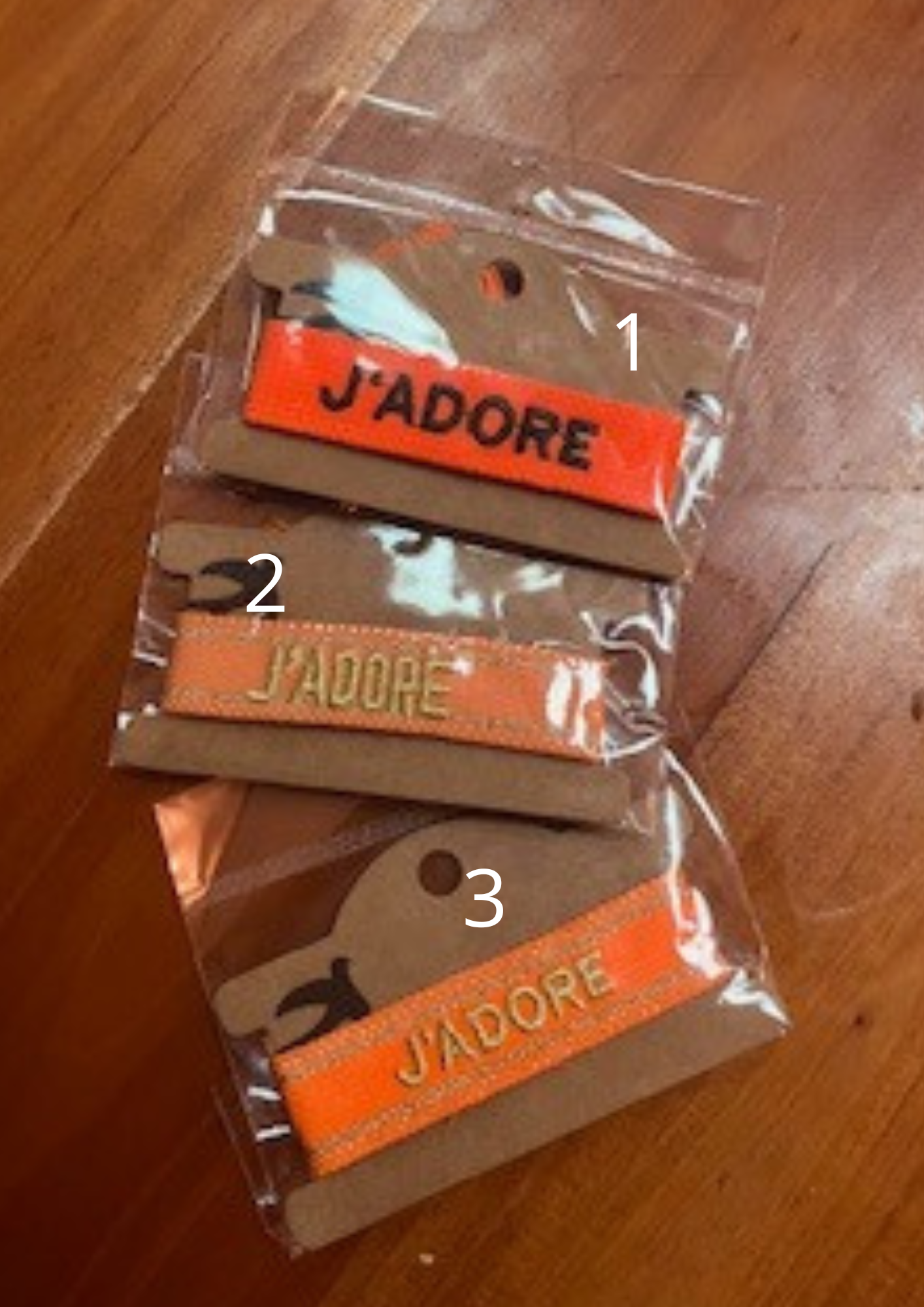 Bracelet en Tissu "J'adore" - Orange