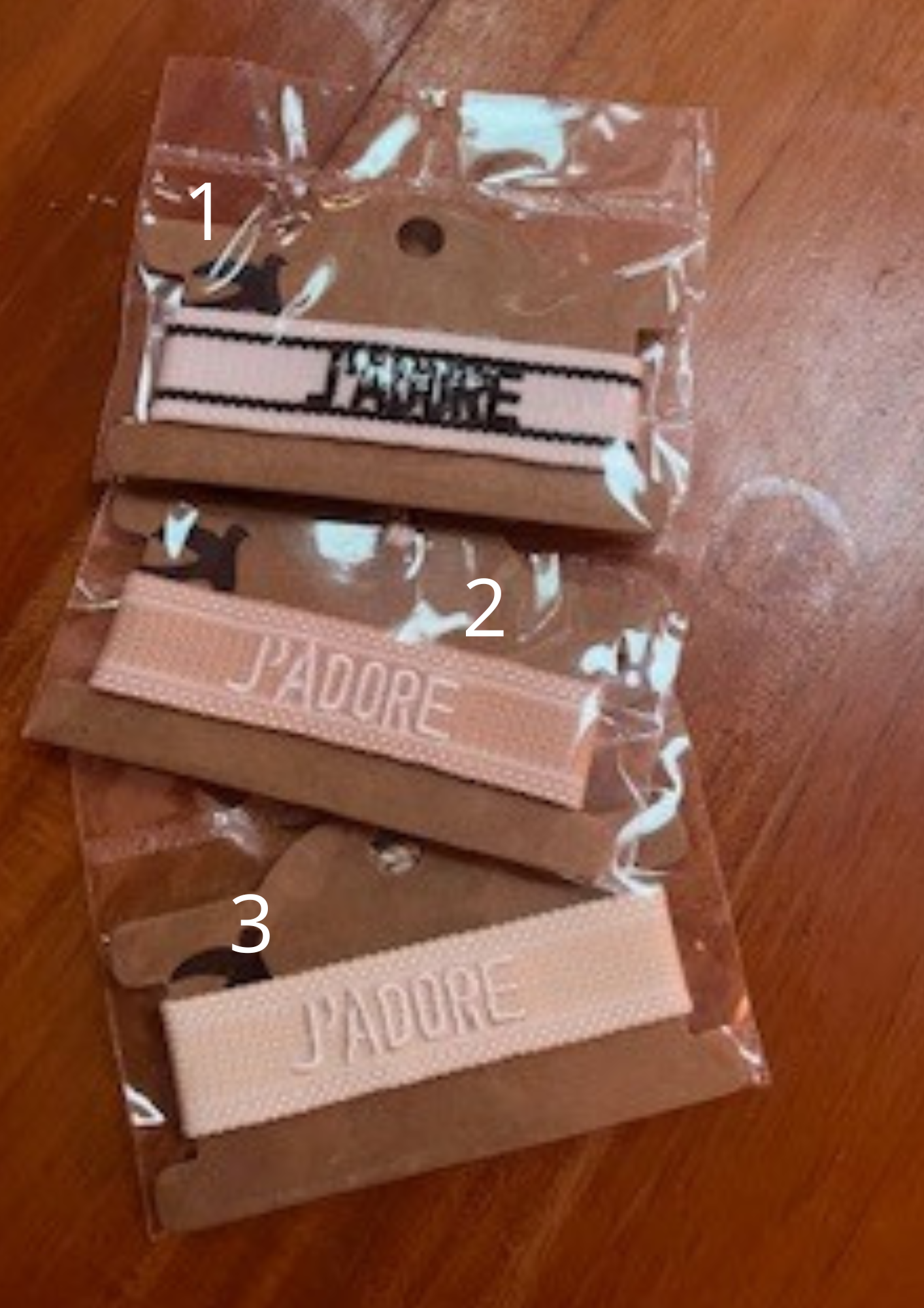Bracelet en Tissu "J'adore" - Beige