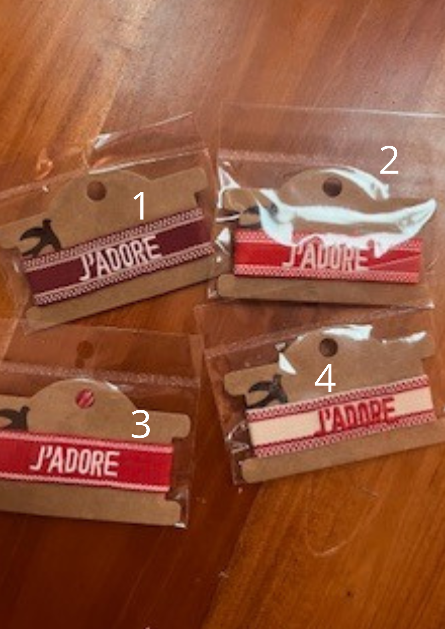 Bracelet en Tissu "J'adore" - Rouge