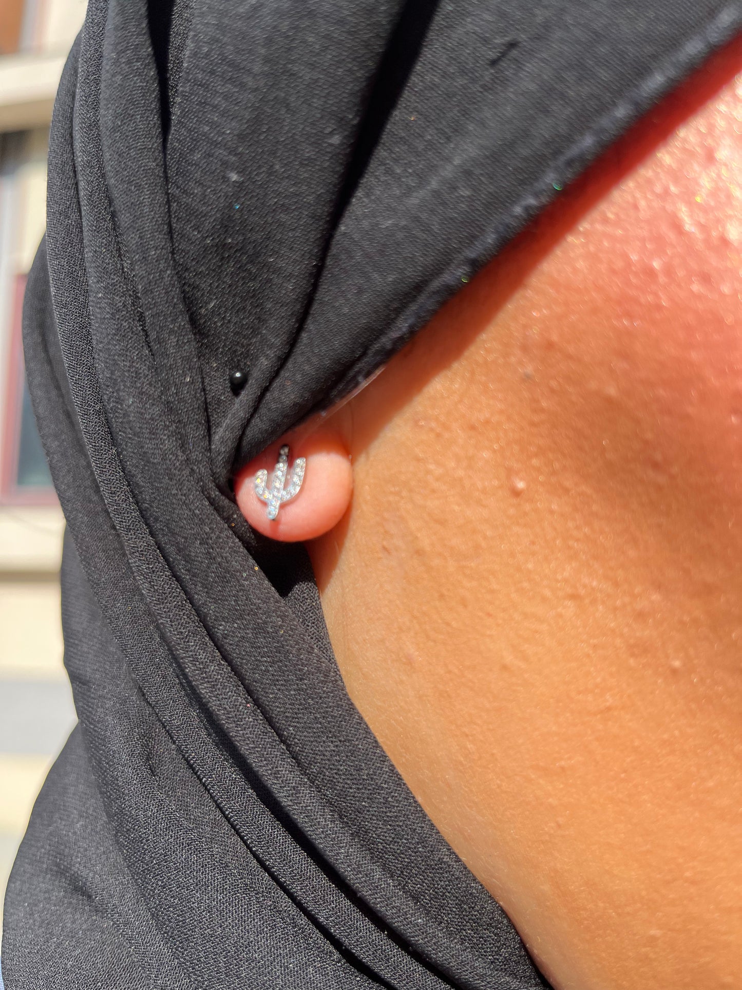 Boucles d'oreilles Cactus à Strass