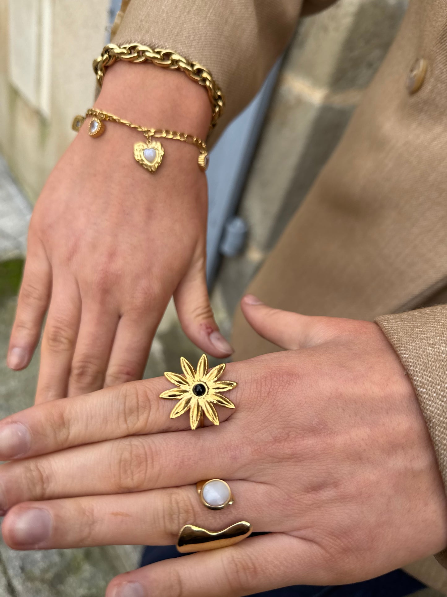 Bague pâquerette dorée