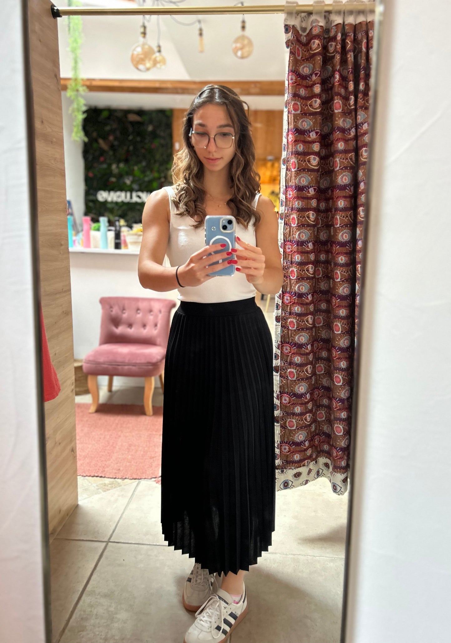 Jupe Plissée Mi‐Longue